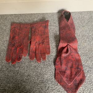 Vintage Crescendoe Gloves and Tie Scarf Size 7
